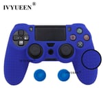 Sininen liukumaton silikonisuojus Sony Dualshock 4 PS4 Pro Slim Controller Camo -kotelolle ja Stick Grip Cap Play Station 4:lle