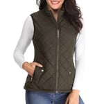 MISS MOLY Doudoune sans Manche Gilet Femme Ultra Légère Compressible Veste Manteau Hiver Blouson Veste Vert Medium