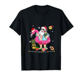 Santa Flamingo Floatie Funny Christmas In July Summer Xmas T-Shirt