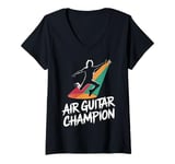 Womens Air Guitar Champion Music Celebration V-Neck T-Shirt