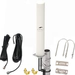 Antenne 4G LTE Exterieur Mimo Omnidirectionnel Étanche 696 2700 MHz connecteur SMA CRC9 TS9 Compatible pour Routeur 4G Gagnez jusqu'à 12 dBi Réception jusqu'à 15 KM (Câble 2 x 10 m)