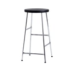 HAY - Cornet Bar Stool Low - Soft Black - Chromed Steel - Baarituolit & baarijakkarat - Jonas Trampedach - Hopea - Metalli/Puu