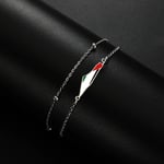 Palestina Karta Flagga Charm Armband För Kvinnor Dubbla Lager Pärlad Kedja Rostfritt Stål Land Geografi Karta Armband T Silver B 17-22CM