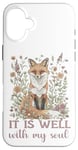 Coque pour iPhone 16 Plus It Is Well With My Soul Religieux Christian Fox Cottagecore