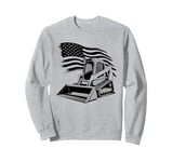 Never Underestimate An Old Man With A Skid Steer US Flag Sweatshirt