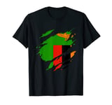 Proud Zambian Shirts | Torn Ripped Zambia Flag T-Shirt