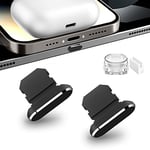 TITACUTE Anti Dust Plugs Cap 2 Pack, Dust Cap Charging Port Plug with Mini Carry Box Compatible with iPhone 14/13/12/12 Pro/Max/iPhone 12 Mini/iPhone 11/11 Pro/11 Pro Max/Phone X/Xs/Max (Balck)