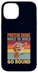 Coque pour iPhone 14 Le shake protéiné fait tourner le monde drôle Gym Fitness