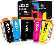 202XL Cartouches d'encre Compatibles pour Epson 202XL 202 XL Remplacement pour Expression (1Noir 1Photo Noir 1Cyan 1Magenta 1Jaune)