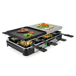 Tristar appareil à raclette RA-2747-4-en-1 - Raclette, pierre à cuire, gril, plancha/teppanyaki - Pour 8 personnes