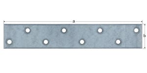 Alberts 333904 Platine d'assemblage | étroite | galvanisée Sendzimir | 170 x 30 mm