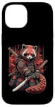 Coque pour iPhone 14 Red Panda Guerrier Samouraï Art Japonais