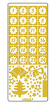 Ursus 593000125 – Lot de 5 feuilles d'autocollants créatifs avec chiffres de 1 à 24, faciles à décoller, pour numéroter des calendriers de l'Avent faits maison