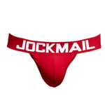 PPangUDing Jockstrap String Homme Slip Sportif Tanga Thong Sexy sous-vêtement Sport Athlète Taille Basse Underwear Fesses Nues Masculine sous-vêtements Caleçon Pas Cher (Rouge, L)