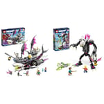 LEGO 71469 DREAMZzz Nightmare Shark Ship Set, Build a Pirate Ship Toy in 2 Ways & 71455 DREAMZzz Grimkeeper the Cage Monster Figure Set