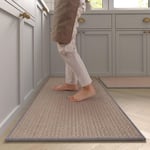 Tapis Cuisine Devant Evier, Tapis de Couloir en Caoutchouc ​Antidérapant Lavable pour Chambre, Salon, Bureau - Gris 45x120cm