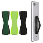 Set of 3x Smartphone Phone Finger Straps Grips - Black Green Dark Green