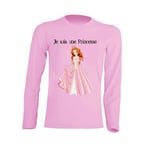 Tee Shirt Manches Longues Enfant Princesse - Je Suis Une Princesse Rose