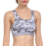 QIANZI Sports Bra for Women,Camouflage Criss-Cross Back Padded Strappy Sports Bras Medium Support Yoga Shockproof Workout Bra Light gray-XXL