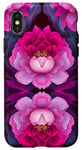 Coque pour iPhone X/XS Rose Pop Art Ethnique Magenta et Rose Pivoine Blush