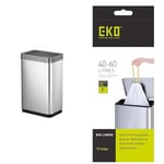 EKO - Mirage X Large Sensor Bin - Touchless Automatic Rubbish Bin - Perfect for Kitchen & Home & Size F Bin Liners For Kitchen Bins - 40-60 Litre Capacity - Extra Strong Bags