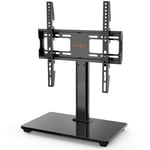 Universal Swivel TV Stand - Table Top TV Stand for 32-55 inch LCD LED TVs - Height Adjustable TV Base Stand with Tempered Glass Base & Wire Management, Holds 40 KG & Max.VESA 400x400mm