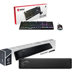 MSI VIGOR WR01 Wrist Rest with MSI VIGOR GK30 COMBO Gaming Keyboard (UK Layout) - Keyboard Wrist Pad, Mech-Membrane Switches, 6-Zone RGB, Dual-Zone RGB Lighting Mouse, 5000 DPI Optical Sensor