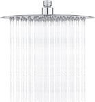 Tete de Douche Inox - Douche Economie d'Eau, Pommeau de Douche Ronde 25CM, Tete de Douche Pluie Universelle Filetage 1/2 Pouce, Rotatif 360°, Inclinable 30°, Facile à Installer et à Nettoyer