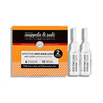 Ampoules anti-chute Nuggela & Sulé. Avec de l'extrait d'oignon rouge. Renforce et ralentit la chute des cheveux. Traitement de 2 semaines. Effet rapide. Facile à utiliser. 2 x 10ml