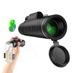 Chanmee Starscope Monocular, 40X60 HD Monocular Telescope with Smartphone Holder & Tripod Waterproof Monocular Binoculars for Wildlife Hunting Camping Travelling Wildlife