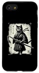 Coque pour iPhone SE (2020) / 7 / 8 Chat Samouraï Ukiyo-e Guerrier Art Graphique Sumi-e Cat Art