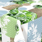 Venilia Véniline Fresh Nature Nappe en Toile cirée Ronde texturée avec Design Graphique Entretien Facile 140 cm