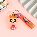 Creative Cartoon Anime Keychain Powerpuff Girls Doll Car Key Sc Orange