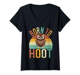 Womens Born to Hoot Owl V-Neck T-Shirt