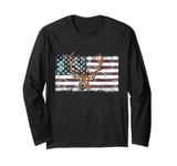 American Flag Camouflage Outdoor Antlers Deer Long Sleeve T-Shirt