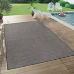 Tapis Intérieur & Extérieur Pour Salon Balcon Terrasse Tissé à Plat Gris 140x200 cm - Paco Home