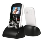Artfone Big Button Mobile Phone for Elderly CS188 Unlocked Senior Sim Free with SOS Emergency Button1400mAh Battery(white)