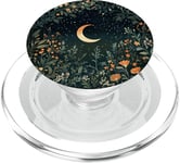 Night Forest Dark Cottagecore Crescent Moon Botanical PopSockets PopGrip for MagSafe