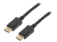 Cable DisplayPort 1.2 prise male des deux cotes 3D 4K UHD 15m - Noir