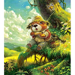 Puzzle Adulte 1000 Pièces Puzzle Classique Jouets Jouet en Bois pour Enfants Décoration De La Maison Cadeaux d'art Petit Ours Mangeant du maïs-50x75cm