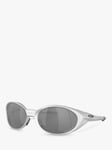 Oakley OO9438 Men's Eyejacket Redux Polarised Oval Sunglasses, Silver/Black