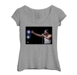 T-Shirt Femme Col Echancré Queen Freddie Mercury Wembley Rock 80's Live