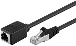 Goobay Netværkskabel forlænger CAT 5e, F/UTP, sort kobberleder (CU), RJ45 stik (8P8C) > RJ45-stik (8P8C)