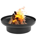 MaxxGarden - Bol à feu de Jardin (diamètre 100 cm) - Bol à feu Rond en Bois pour extérieur avec Charbon de Bois - Très Grand Bol à feu de Jardin avec Grille pour feu de terrasse - Noir