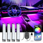 YiLaie Éclairage Intérieur de Voiture, USB LED Interieur Voiture avec ContrôLe App et 16 Millions de Couleurs, Mode Musique, MéMoire de Couleurs, Conception à 2 Fils, Accessoire Voiture Interieur