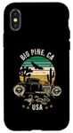 Coque pour iPhone X/XS Big Pine California USA Hotrod Design rétro coucher de soleil dans le désert