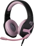 Mythics Casque Gaming Filaire Nemesis PS4, PS5, Switch, Xbox One et Series X|S - Microphone - Câble 1,5 m - Prise Jack 3,5 mm - Noir et Rose