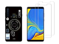 NOVAGO Compatible avec Samsung A9 2018 A920F Pack (3 en 1) Coque Souple imprimée Anti Choc +2 Films écran en Verre trempé résistant Anti Casse d'écran (Camera)