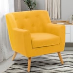 Idmarket - Fauteuil scandinave liv en tissu jaune moutarde