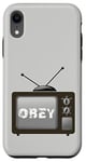 Coque pour iPhone XR Obey Écran de télévision média de masse Contrôle psychologique